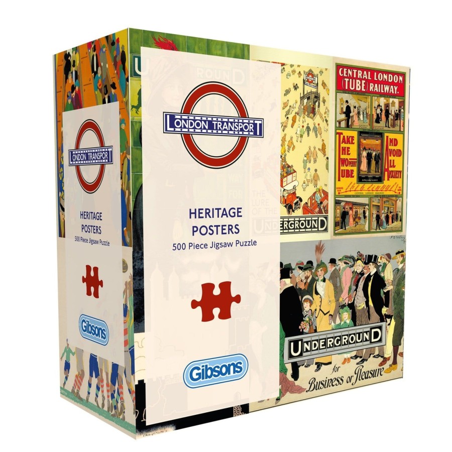 Puzzles Gibsons Games | London Transport Heritage Posters 500 Piece Jigsaw Puzzle