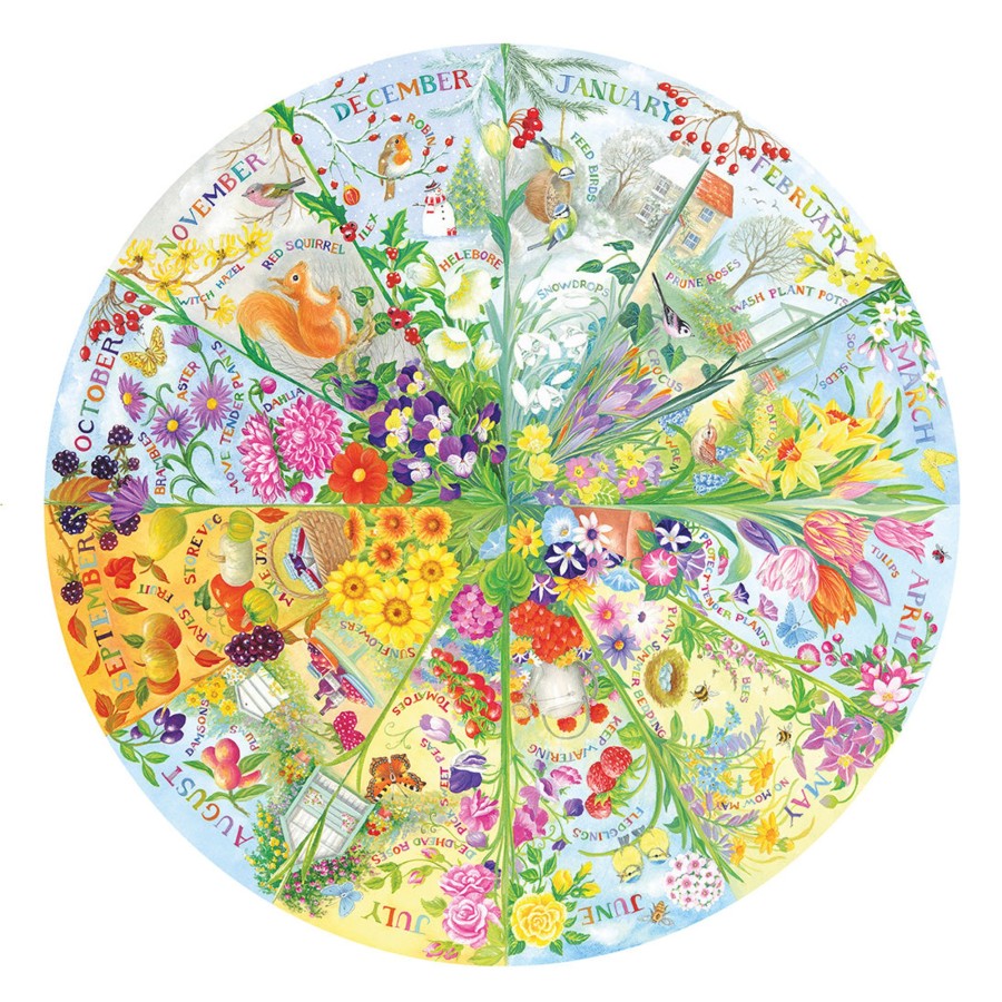 Puzzles Gibsons Games | A Year In The Garden 500 Piece Circular Jigsaw Puzzle