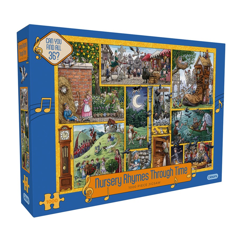 Puzzles Gibsons Games | Nursery Rhymes Through Time 1000 Piece Jigsaw Puzzle