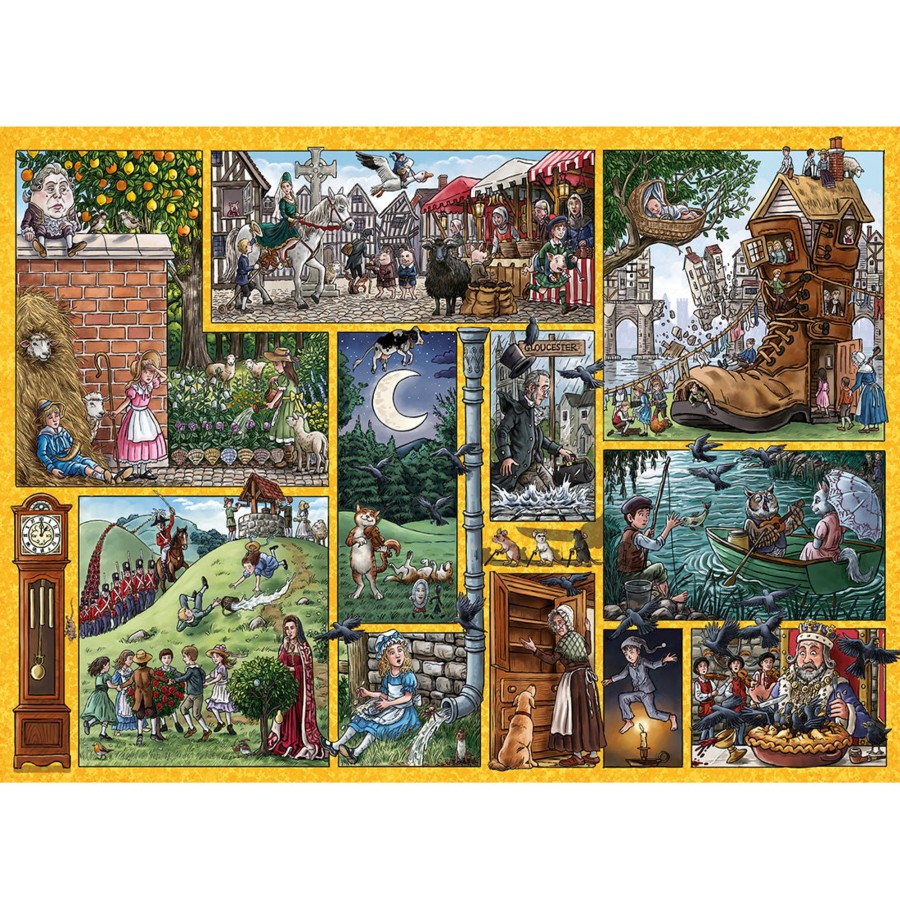 Puzzles Gibsons Games | Nursery Rhymes Through Time 1000 Piece Jigsaw Puzzle