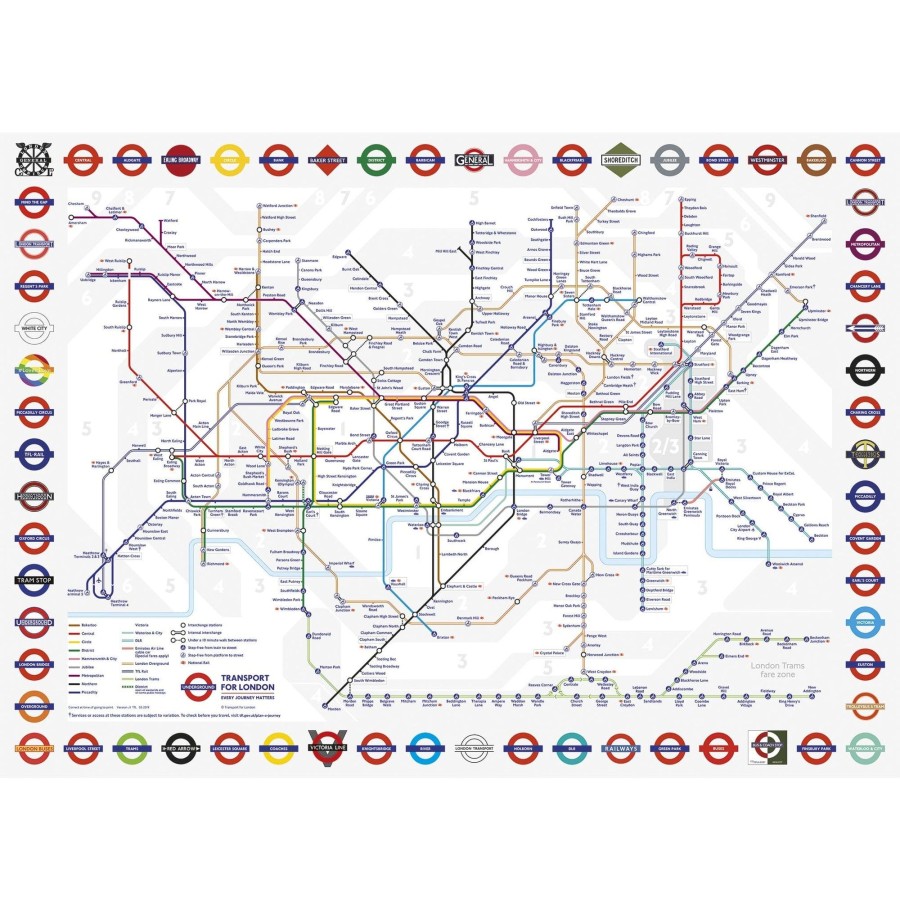 Puzzles Gibsons Games | Tfl London Tube Map 500 Piece Jigsaw Puzzle